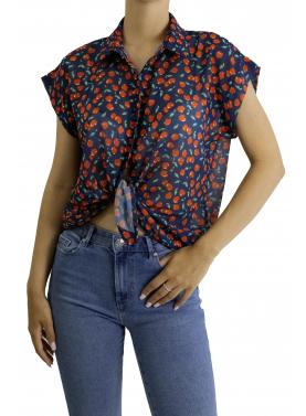 Camicia fantasia con ciliegie 